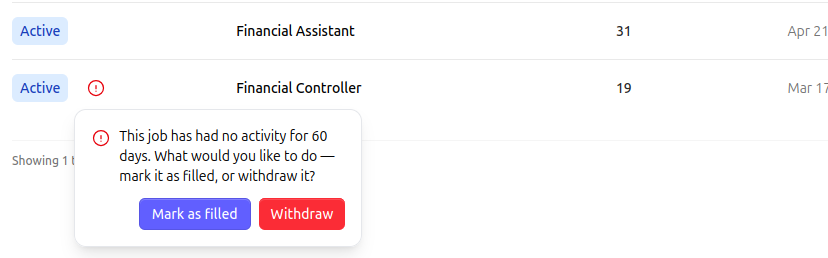 The red exclamation next to a candidate who has sat in the same status too long